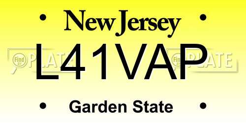 L41VAP New Jersey License Plate