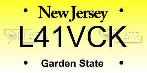 L41VCK New Jersey License Plate