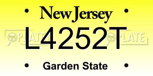 L4252T New Jersey License Plate