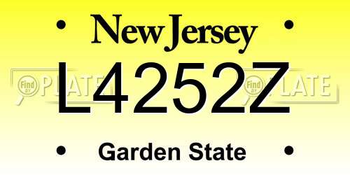 L4252Z New Jersey License Plate