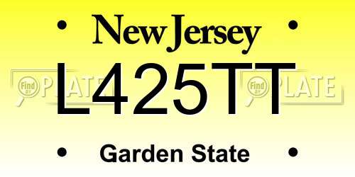L425TT New Jersey License Plate