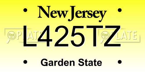 L425TZ New Jersey License Plate