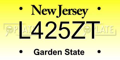L425ZT New Jersey License Plate