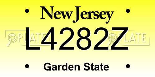 L4282Z New Jersey License Plate