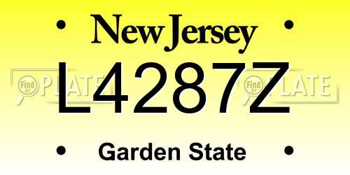 L4287Z New Jersey License Plate