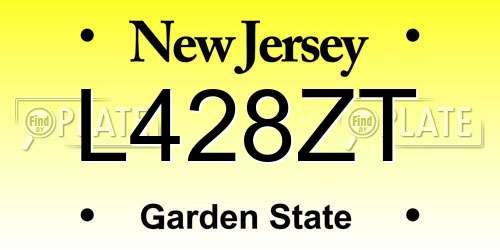 L428ZT New Jersey License Plate