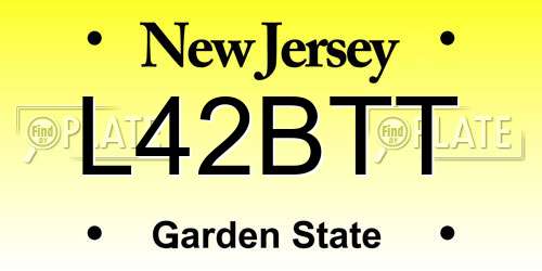 L42BTT New Jersey License Plate