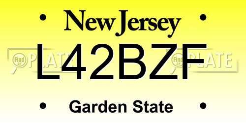 L42BZF New Jersey License Plate