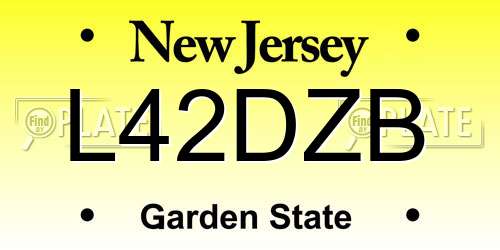 L42DZB New Jersey License Plate
