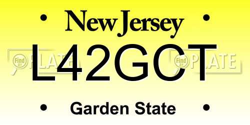 L42GCT New Jersey License Plate