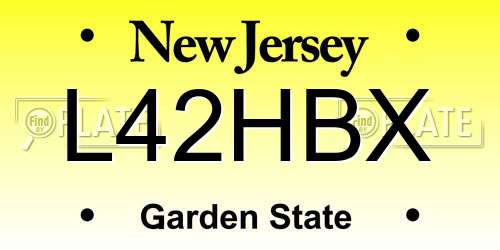 L42HBX New Jersey License Plate