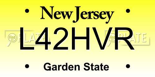 L42HVR New Jersey License Plate