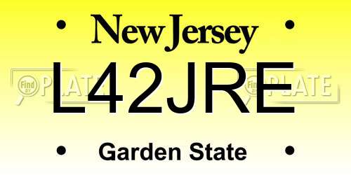 L42JRE New Jersey License Plate
