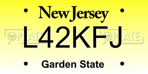 L42KFJ New Jersey License Plate