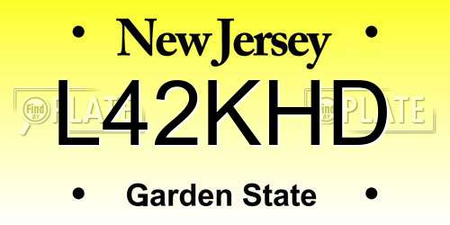 L42KHD New Jersey License Plate