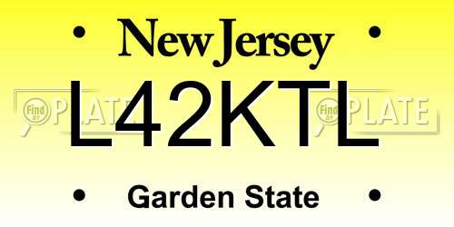 L42KTL New Jersey License Plate