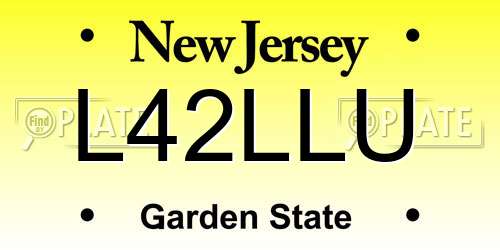L42LLU New Jersey License Plate
