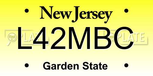 L42MBC New Jersey License Plate