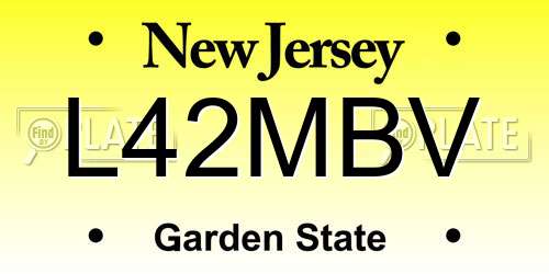 L42MBV New Jersey License Plate