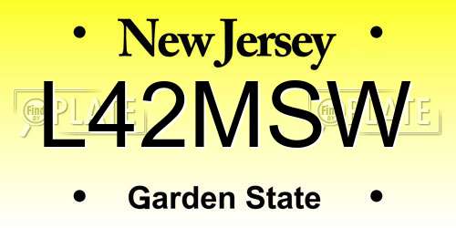 L42MSW New Jersey License Plate