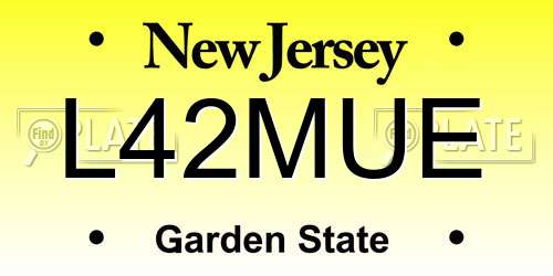 L42MUE New Jersey License Plate