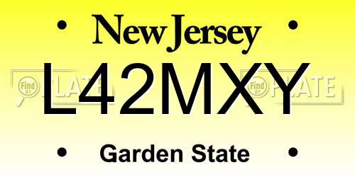 L42MXY New Jersey License Plate