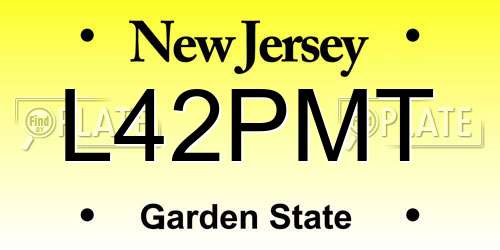 L42PMT New Jersey License Plate