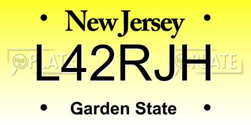 L42RJH New Jersey License Plate