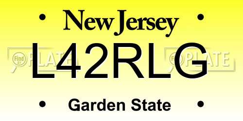 L42RLG New Jersey License Plate