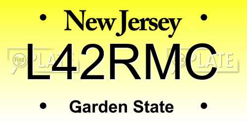 L42RMC New Jersey License Plate