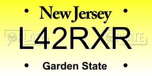 L42RXR New Jersey License Plate