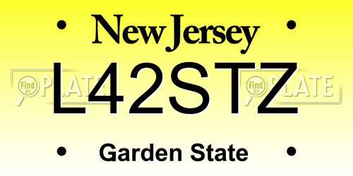 L42STZ New Jersey License Plate
