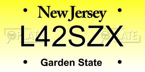 L42SZX New Jersey License Plate