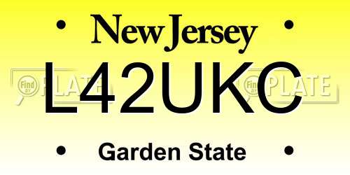 L42UKC New Jersey License Plate