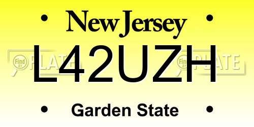 L42UZH New Jersey License Plate