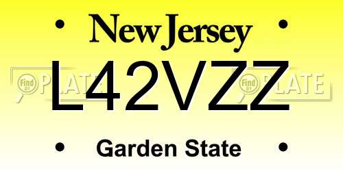 L42VZZ New Jersey License Plate