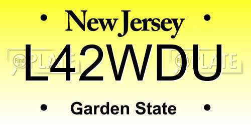 L42WDU New Jersey License Plate