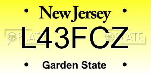 L43FCZ New Jersey License Plate