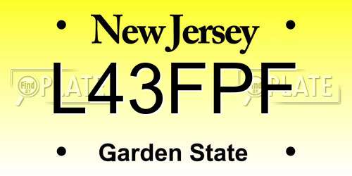 L43FPF New Jersey License Plate