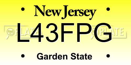 L43FPG New Jersey License Plate