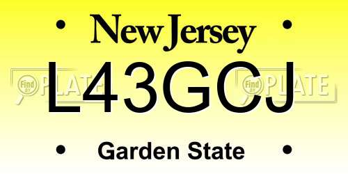 L43GCJ New Jersey License Plate