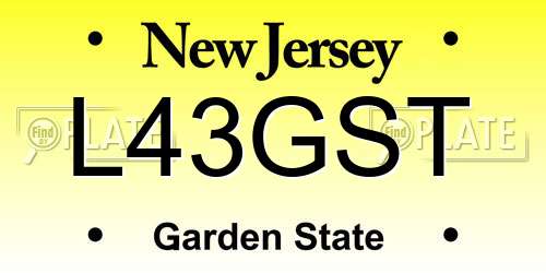 L43GST New Jersey License Plate