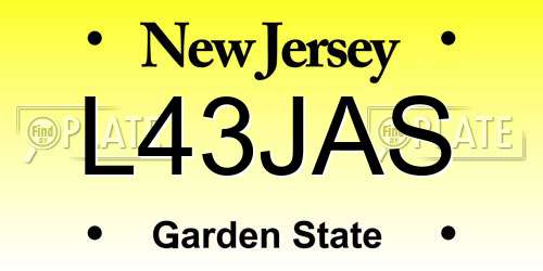 L43JAS New Jersey License Plate