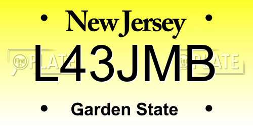 L43JMB New Jersey License Plate