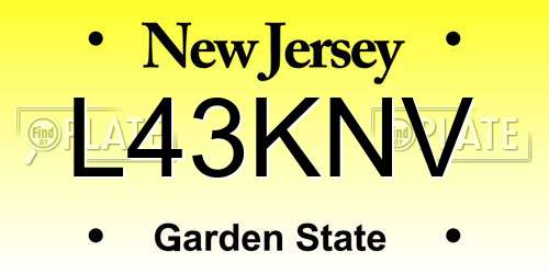 L43KNV New Jersey License Plate
