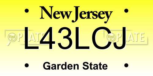 L43LCJ New Jersey License Plate