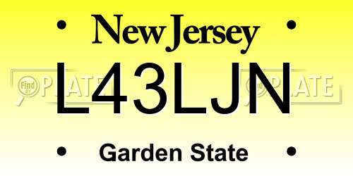 L43LJN New Jersey License Plate