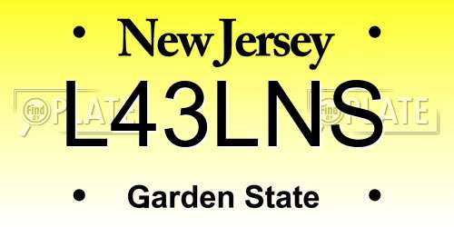 L43LNS New Jersey License Plate