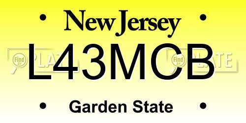 L43MCB New Jersey License Plate