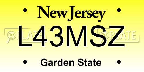 L43MSZ New Jersey License Plate